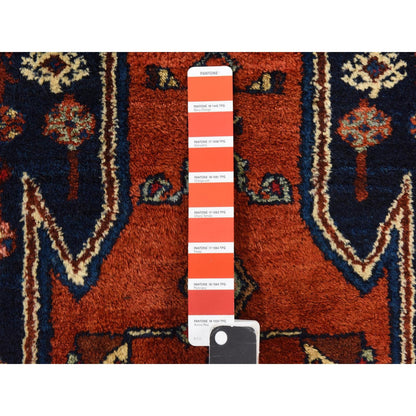 Antique Wool Hand Knotted Rug Orange 3.3x6.3 -O078401