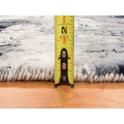 Modern and Contemporary Wool & Silk Hand Knotted Rug Black 2.0x3.0 -O078402
