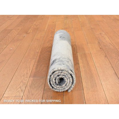 Modern and Contemporary Wool & Silk Hand Knotted Rug Black 2.0x3.0 -O078402