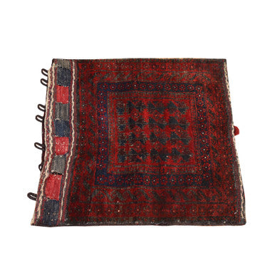 Antique Wool Hand Knotted Rug Red 2.4x2.4 -O078403