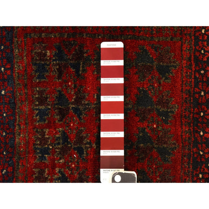 Antique Wool Hand Knotted Rug Red 2.4x2.4 -O078403