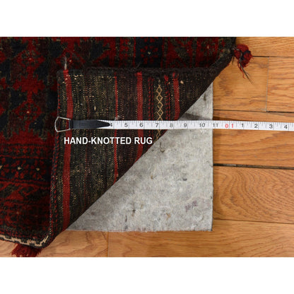 Antique Wool Hand Knotted Rug Red 2.4x2.4 -O078403