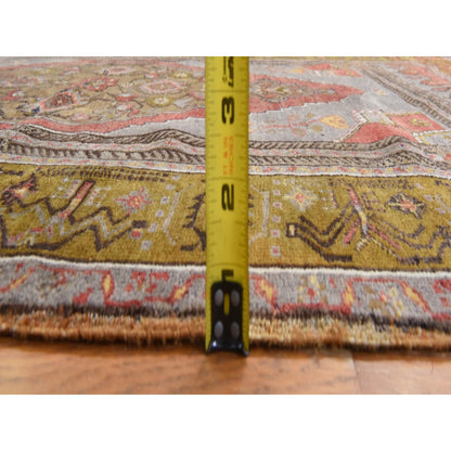 Overdyed & Vintage Wool Hand Knotted Rug Grey 3.10x6.0 -O078404