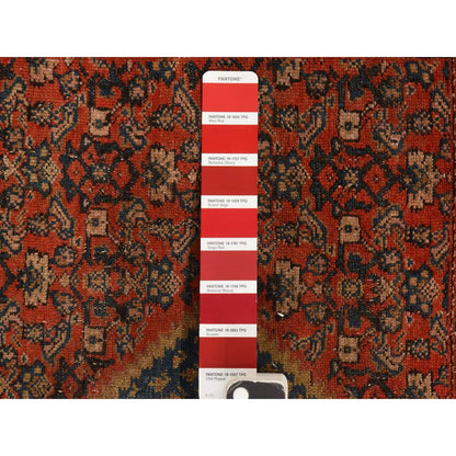 Antique Wool Hand Knotted Rug Red 1.10x3.2 -O078407