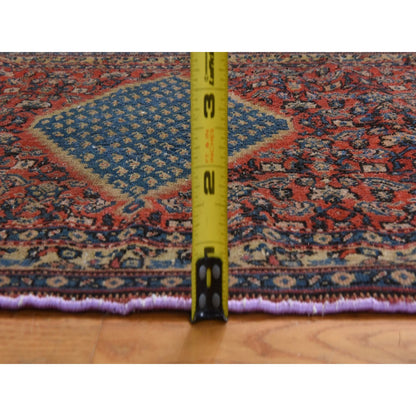 Antique Wool Hand Knotted Rug Red 1.10x3.2 -O078407