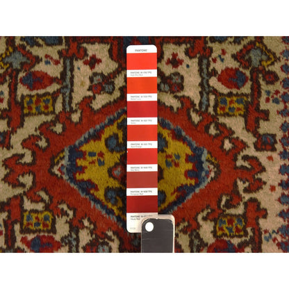 Antique Wool Hand Knotted Rug Ivory 2.3x2.9 -O078408