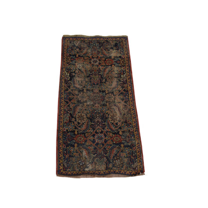 Antique Wool Hand Knotted Rug Blue 1.8x3.3 -O078410
