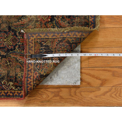 Antique Wool Hand Knotted Rug Blue 1.8x3.3 -O078410