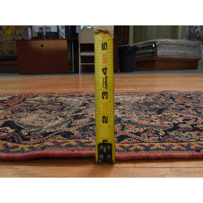 Antique Wool Hand Knotted Rug Blue 1.8x3.3 -O078410