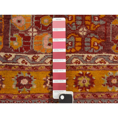 Antique Wool Hand Knotted Rug Red 3.7x5.4 -O078411