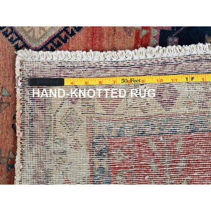 Overdyed & Vintage Wool Hand Knotted Rug Orange 5.0x6.6 -O0786