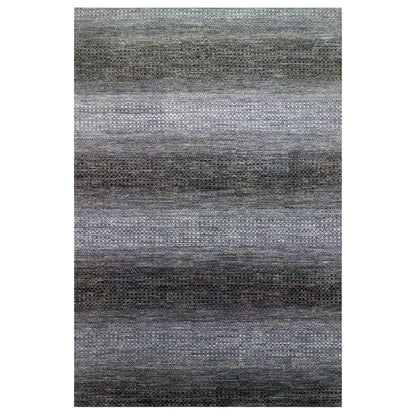 Modern and Contemporary Wool Hand Knotted Rug Black No Border 12.2X18.0 -O079001