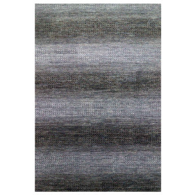 Modern and Contemporary Wool Hand Knotted Rug Black No Border 12.2X18.0 -O079001