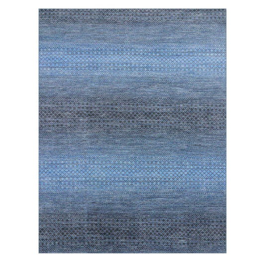 Modern and Contemporary Wool Hand Knotted Rug Grey No Border 8.0X10.3 -O079005