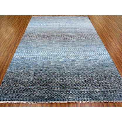 Modern and Contemporary Wool Hand Knotted Rug Grey No Border 8.0X10.3 -O079005