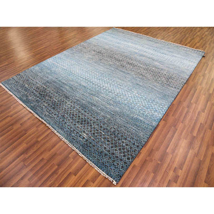 Modern and Contemporary Wool Hand Knotted Rug Grey No Border 8.0X10.3 -O079005