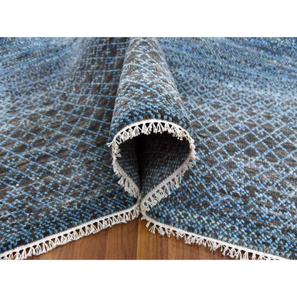 Modern and Contemporary Wool Hand Knotted Rug Grey No Border 8.0X10.3 -O079005