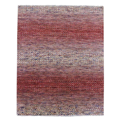 Modern and Contemporary Wool Hand Knotted Rug Red No Border 8.0X10.2 -O079011