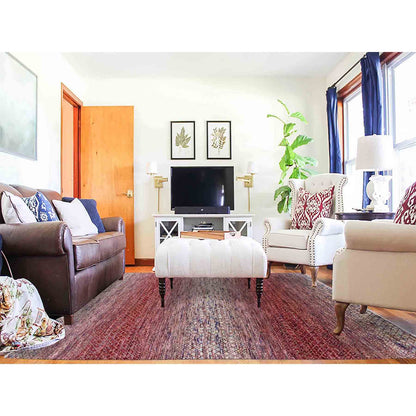 Modern and Contemporary Wool Hand Knotted Rug Red No Border 8.0X10.2 -O079011