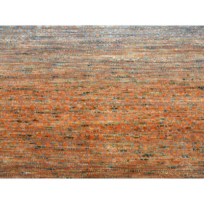 Modern and Contemporary Wool Hand Knotted Rug Orange 10.3x14.0 -O079020