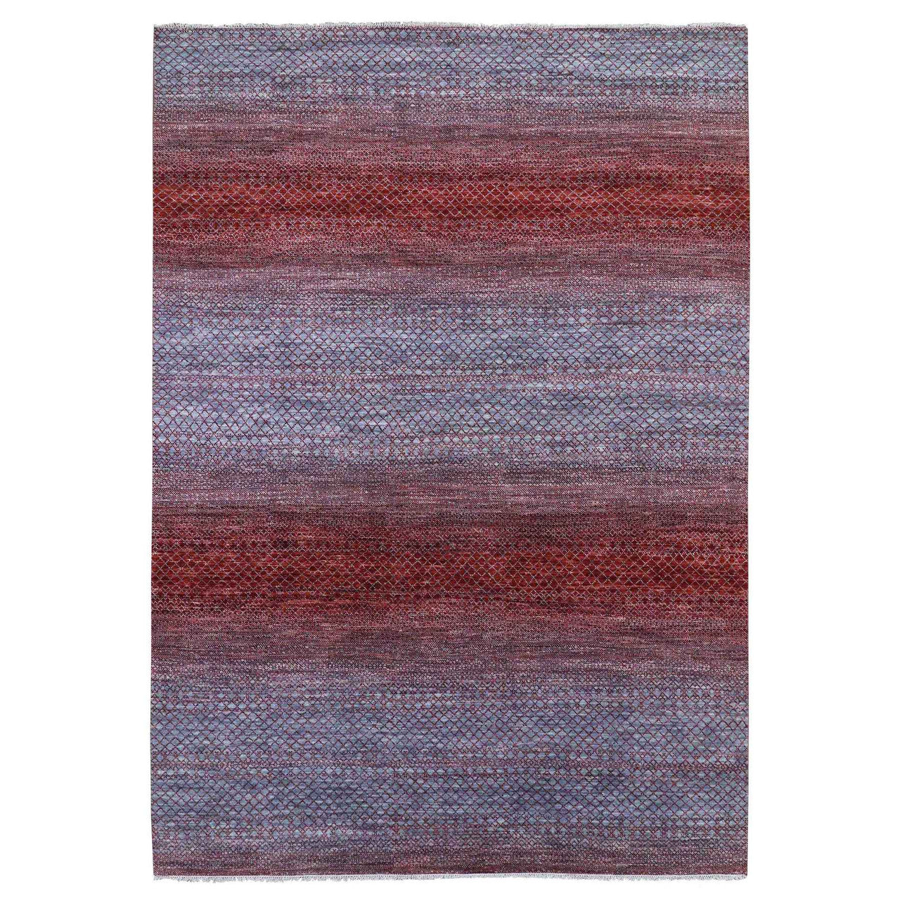 Modern and Contemporary Wool Hand Knotted Rug Red No Border 9.9X14.0 -O079027