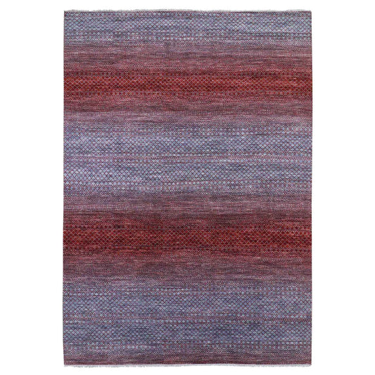 Modern and Contemporary Wool Hand Knotted Rug Red No Border 9.9X14.0 -O079027