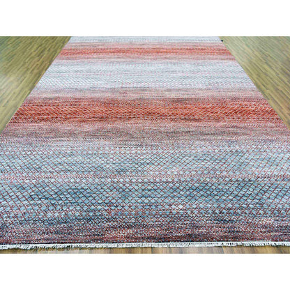 Modern and Contemporary Wool Hand Knotted Rug Red No Border 9.9X14.0 -O079027