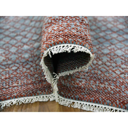 Modern and Contemporary Wool Hand Knotted Rug Red No Border 9.9X14.0 -O079027