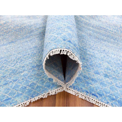 Modern and Contemporary Wool Hand Knotted Rug Blue No Border 9.0X12.0 -O079031