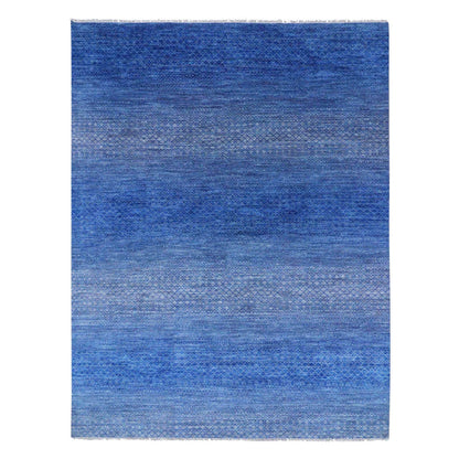 Modern and Contemporary Wool Hand Knotted Rug Blue No Border 9.2X12.2 -O079034