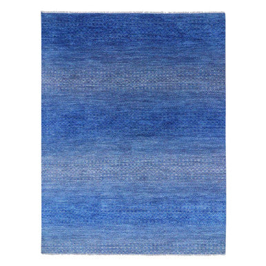 Modern and Contemporary Wool Hand Knotted Rug Blue No Border 9.2X12.2 -O079034