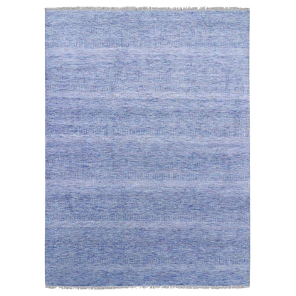 Modern and Contemporary Wool & Silk Hand Knotted Rug Blue No Border 9.1X12.2 -O079090