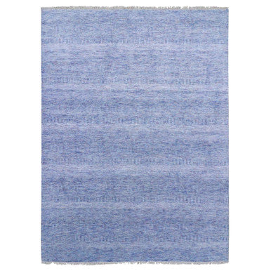 Modern and Contemporary Wool & Silk Hand Knotted Rug Blue No Border 9.1X12.2 -O079090