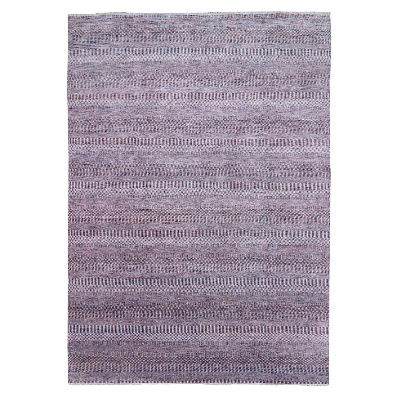 Modern and Contemporary Wool & Silk Hand Knotted Rug Red No Border 10.1X14.0 -O079112