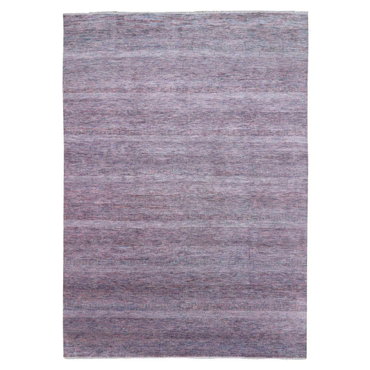 Modern and Contemporary Wool & Silk Hand Knotted Rug Red No Border 10.1X14.0 -O079112