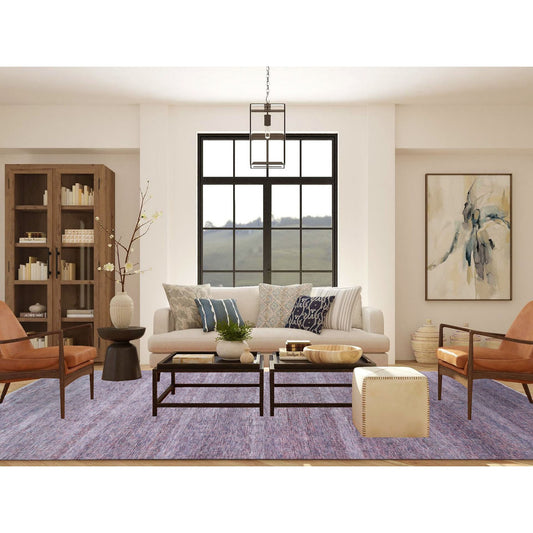 Modern and Contemporary Wool & Silk Hand Knotted Rug Red No Border 10.1X14.0 -O079112