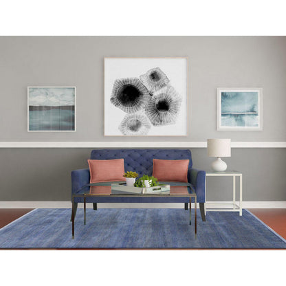 Modern and Contemporary Wool & Silk Hand Knotted Rug Blue No Border 6.1X9.1 -O079122