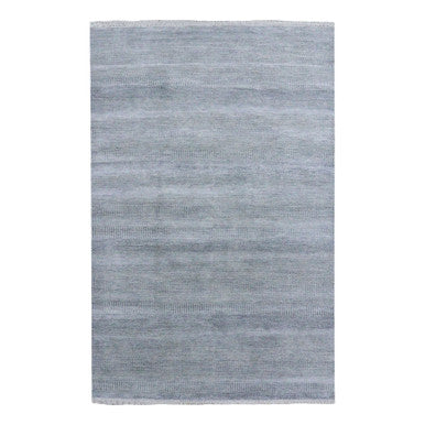 Modern and Contemporary Wool & Silk Hand Knotted Rug Grey No Border 6.0X9.2 -O079124