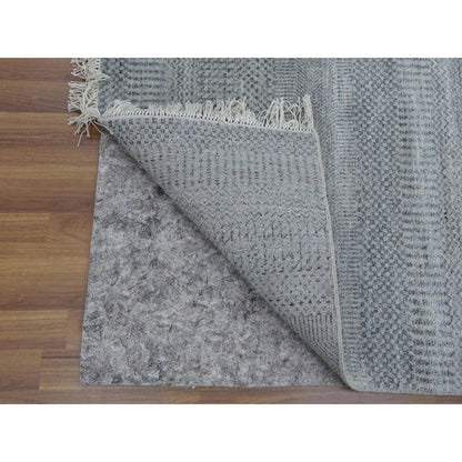 Modern and Contemporary Wool & Silk Hand Knotted Rug Grey No Border 6.0X9.2 -O079124