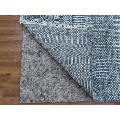 Modern and Contemporary Wool & Silk Hand Knotted Rug Grey No Border 2.6X10.2 -O079130