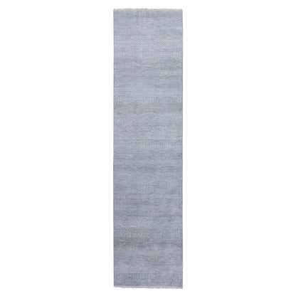 Modern and Contemporary Wool & Silk Hand Knotted Rug Grey No Border 2.6X10.1 -O079137