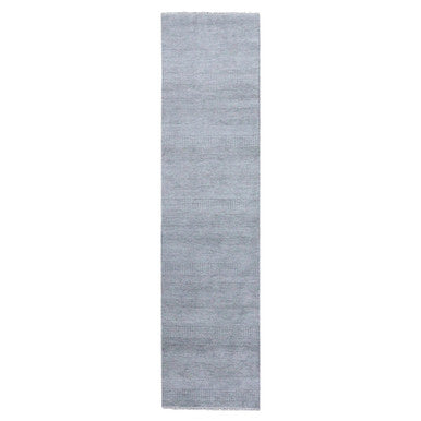 Modern and Contemporary Wool & Silk Hand Knotted Rug Grey No Border 2.6X10.1 -O079137