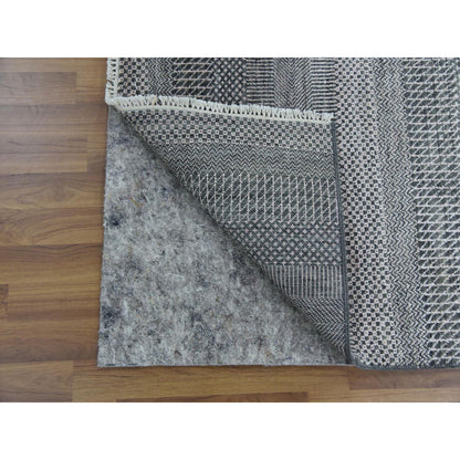 Modern and Contemporary Wool & Silk Hand Knotted Rug Grey No Border 2.8X10.2 -O079140