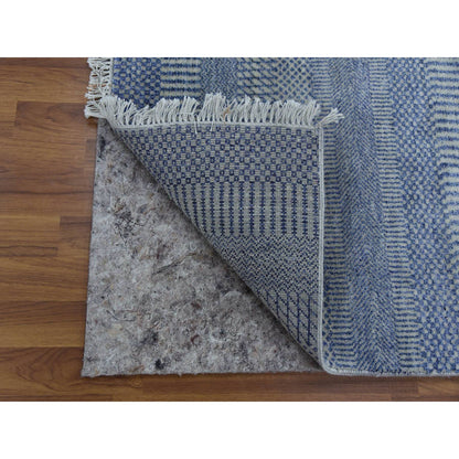 Modern and Contemporary Wool & Silk Hand Knotted Rug Grey No Border 2.6X9.10 -O079143