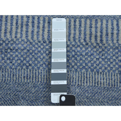 Modern and Contemporary Wool & Silk Hand Knotted Rug Grey No Border 2.6X9.10 -O079143