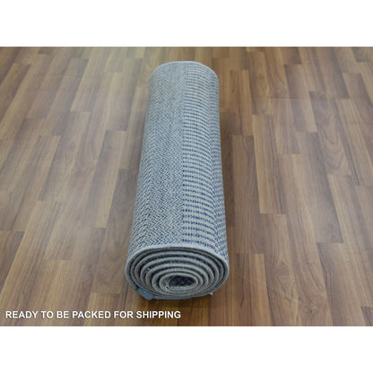 Modern and Contemporary Wool & Silk Hand Knotted Rug Grey No Border 2.6X9.10 -O079143