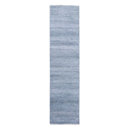 Modern and Contemporary Wool & Silk Hand Knotted Rug Grey No Border 2.10X10.2 -O079147