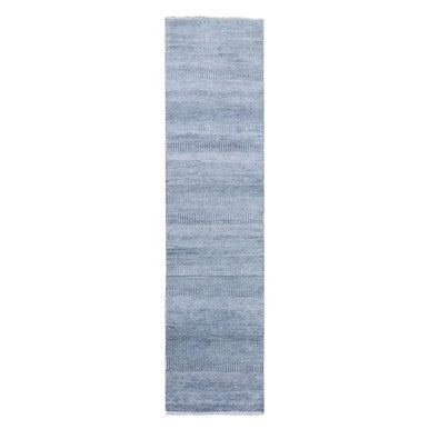 Modern and Contemporary Wool & Silk Hand Knotted Rug Grey No Border 2.10X10.2 -O079147