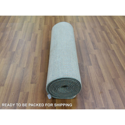 Modern and Contemporary Wool & Silk Hand Knotted Rug Blue No Border 2.8X15.0 -O079152