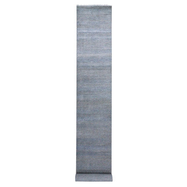 Modern and Contemporary Wool & Silk Hand Knotted Rug Grey No Border 2.7X16.4 -O079153